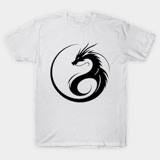 Silhouette Élégante de Dragon T-Shirt